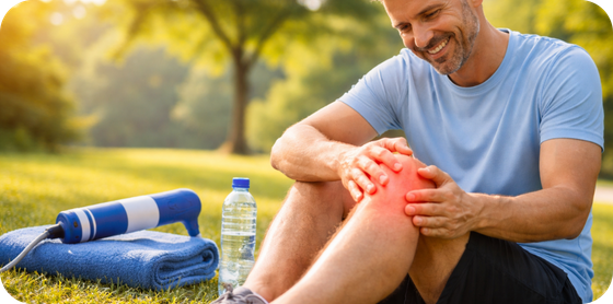 Laser therapy physical therapy session